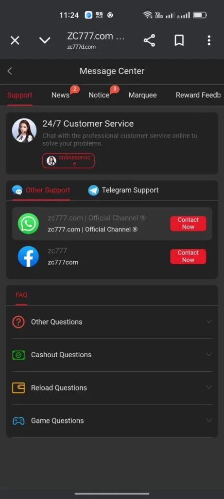 ZC777 Game Help Line